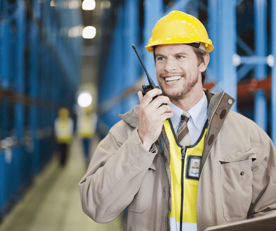 Talkpro Walkie Talkie in warehouse
