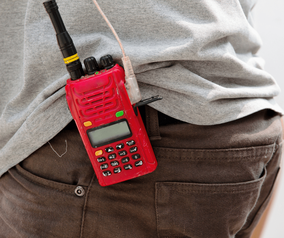 A Person Carrying Walkie Talkie